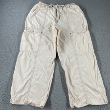 Pilcro Womens White High Rise Lightweight Straight Leg Utility Cargo Pants L  