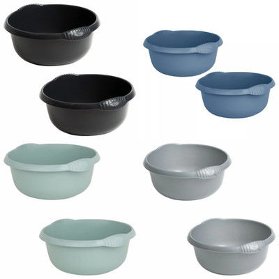 2er Set Schüssel rund 32 cm (7 l Fassungsvermögen) Abwasch-/Misch-/Küchenbecken - hergestellt in Großbritannien