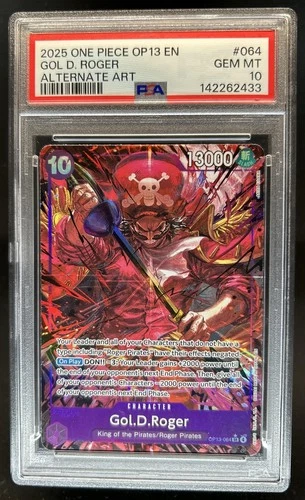 2025 One Piece Gol D. Roger Super Rare Alt Art #OP13-064 PSA 10 GEM MINT