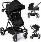 2-1 Baby Stroller, Newborn Toddler Compact Stroller with Convertible Seat, Folda