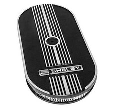 1964-73 Mustang Oval Air Cleaner Assembly Black With Silver Cs Shelby 1964-73 Mustang Oval Air Cleaner Assembly Black With Silver Cs Shelby