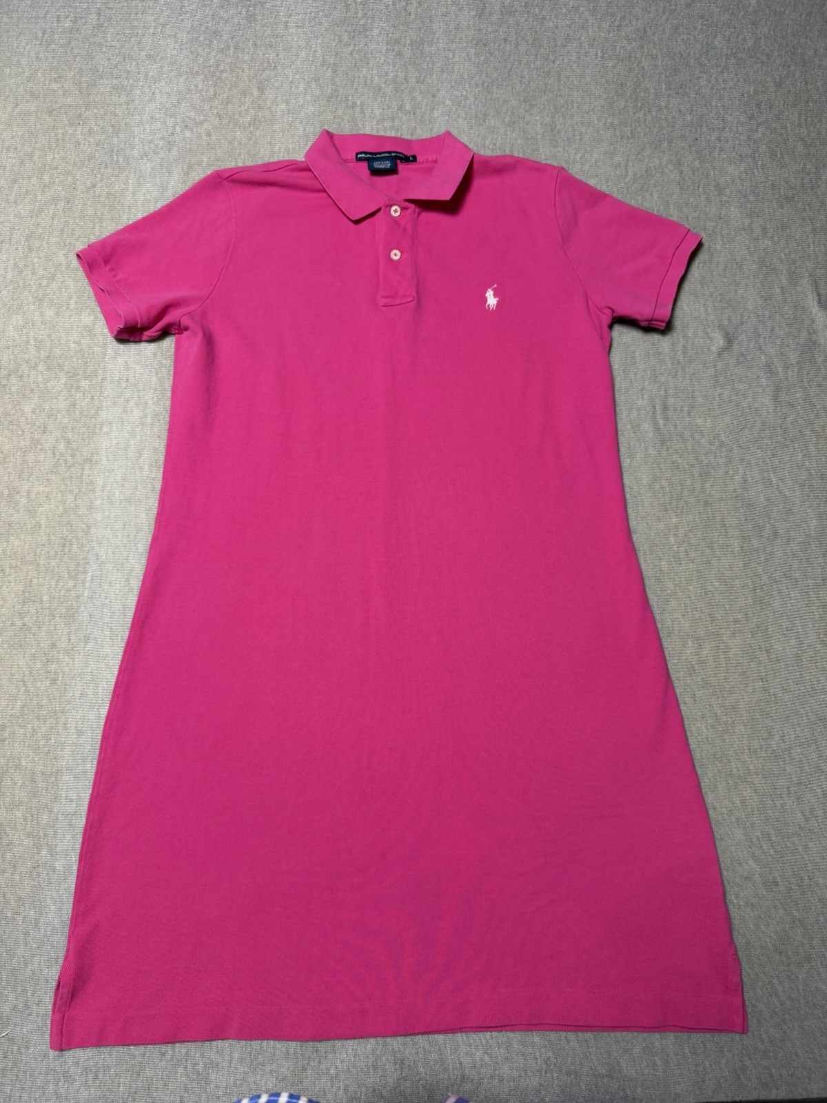 Ralph Lauren Sport  Women's Cotton Mesh Polo Dress in hot pink L 100% Cotton
