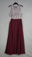 Azazie Dress Womens A12 Kate Lace Bodice Chiffon Maxi Pockets Bridesmaid Gown
