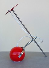 Lampada A Sospensione Eyeball Space Age   Anni 60 Metallo Laccato  E Cromo 