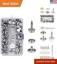 150 PCS Canvas Snap Kit Tool, Metal Screws Snaps Marine Grade 3/8" Socket Sta...
