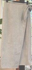  Vintage Blue - Founded 1999  Light Wash Denim Wrap Skirt Tie Waist Sz M Cotton
