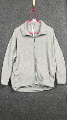 Lululemon Peaceful Moments Sweater Jacket Womens Size 6 Gray Sage Full Zip 