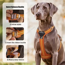 Dog Harness and Leash Set for Large Dogs Heavy Duty No Pull Service Dog Vest ...