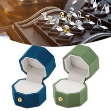 Ring Box Octagon Exquisite Romantic Small Flannel Ring Gift Case for Proposal