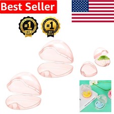 Universal Pacifier Container - 2-Pack Transparent Pink BPA Free Travel Case