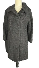 Vintage 60s Majestic Black Persian Curly Lamb Fur Coat