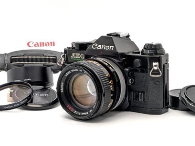 🎦[ N Mint ++ Canon AE-1 Program Negro Película SLR + 50/1.4 Ssc Raro O De Japón - Imagen 1 de 4