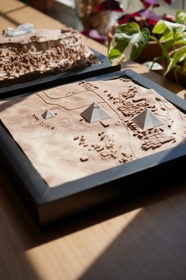 The Great Pyramids of Giza 3D Topographic Map   35 cm (13.8'') Wall Art