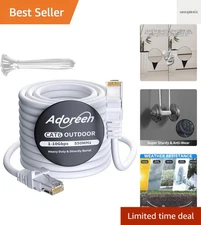 100ft Cat 6 Ethernet Network Cable - Heavy Duty, Weatherproof & Flexible Design