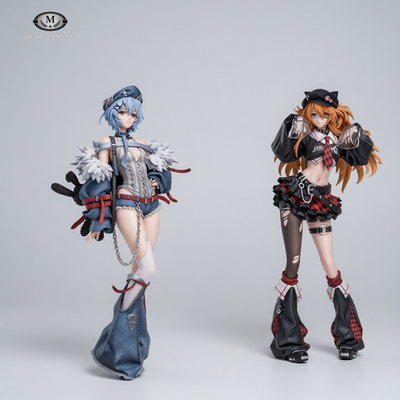 Evangelion 14in Asuka Langley Soryu & Rei Punk Rock Style PVC