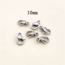 40PCS Waterproof No Tarnish Stainless Steel Finding Lobster Clasp SSF06-10mm