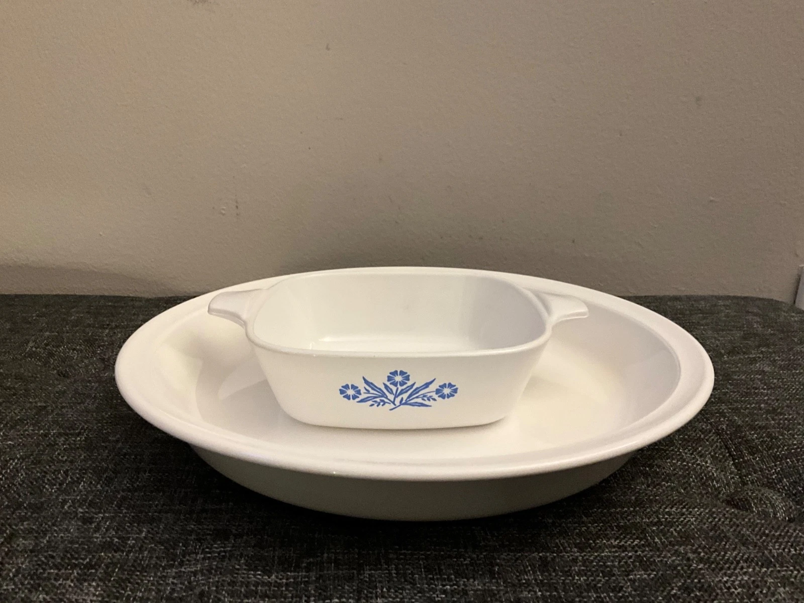 Vintage Corning Ware Blue Cornflower Pie Plate 9" Inch P-309 & Petite Pan P-41