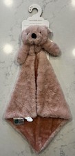 Sweet Little Lovey Large 15  Cozy Faux Fur Security Blanket Bear Cub Pink New