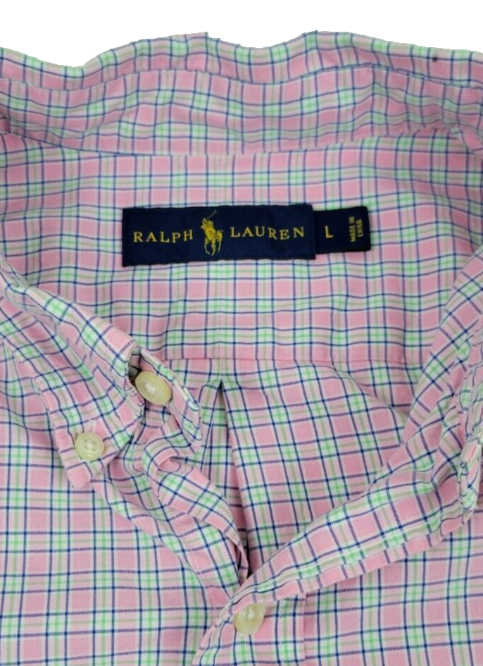 Polo Ralph Lauren Button Down Plaid Shirt Easter Spring Colors Mens