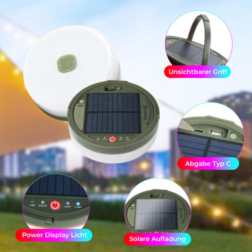 Catena Luminosa USB Campeggio Avvolgibile Catena Luminosa LED Impermeabile Solare Portatile - Foto 7 di 29