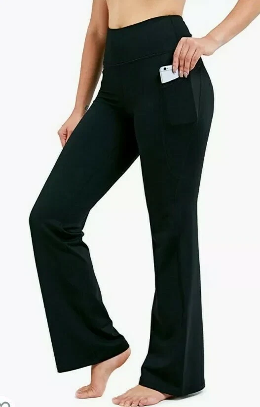 Inseam Women's Bootcut Yoga Pants - Long Bootleg High-Waisted Flare Pants  (Open