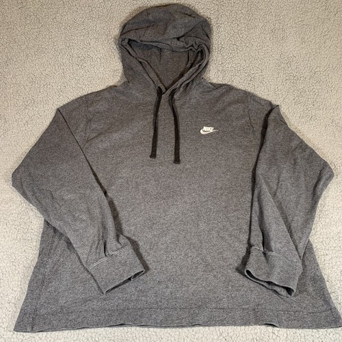 NIKE Mens Size Medium Gray Pullover Hoodie Long Sleeve Jersey BV2749-071 | eBay