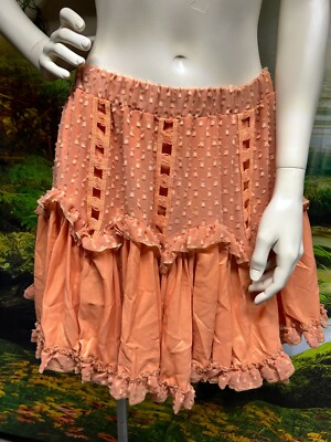 NWT Chio Di Stefania D orange Ruffle Mini Skirt- SMALL