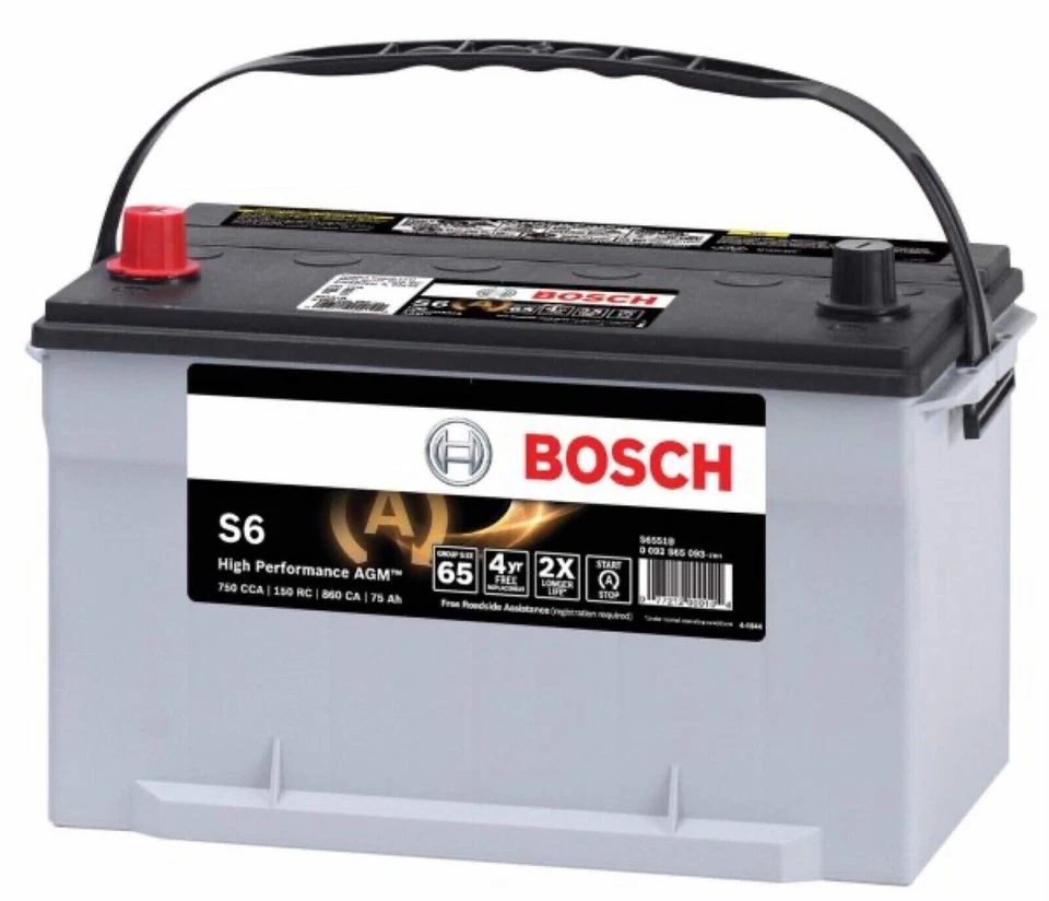 Batería Nueva BOSCH AGM Válvula Regulada BCI Grupo 65 CCA 750 150 Capacidad Reserva Foto 2 de 2