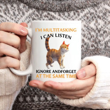 11 OZ, Regalo para Amante de los Gatos, Divertida Taza de Cerámica Bebida Café Bebida Navidad