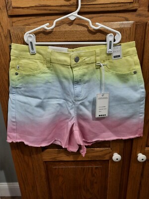 Women's Judy Blue Pastel Dip Dye Cut Off Shorts Size Large