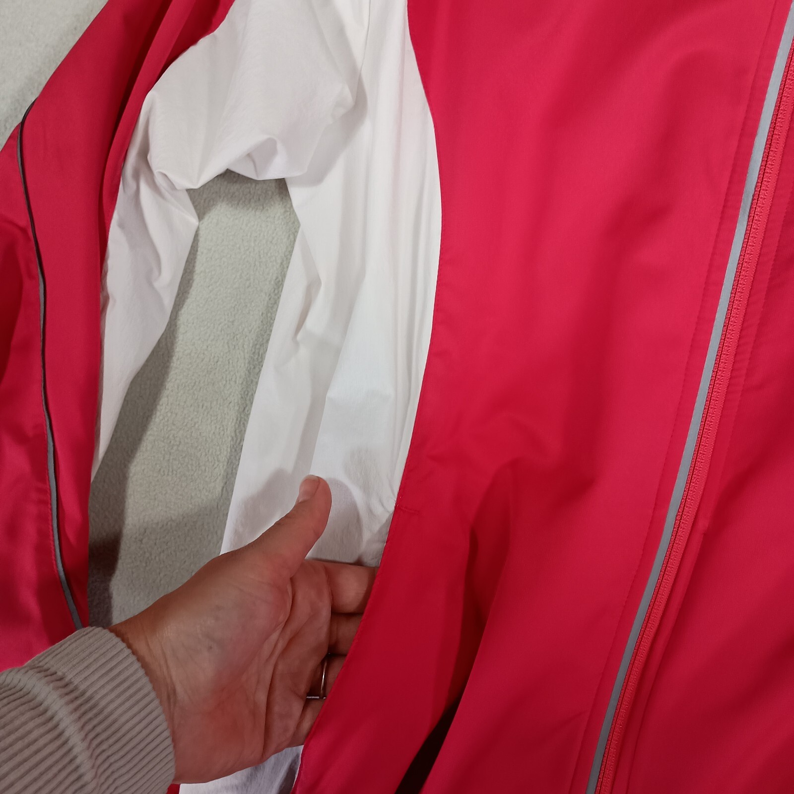 Giacca a vento SALOMON Clima donna grande rossa tasche con zip zip intera outdoor