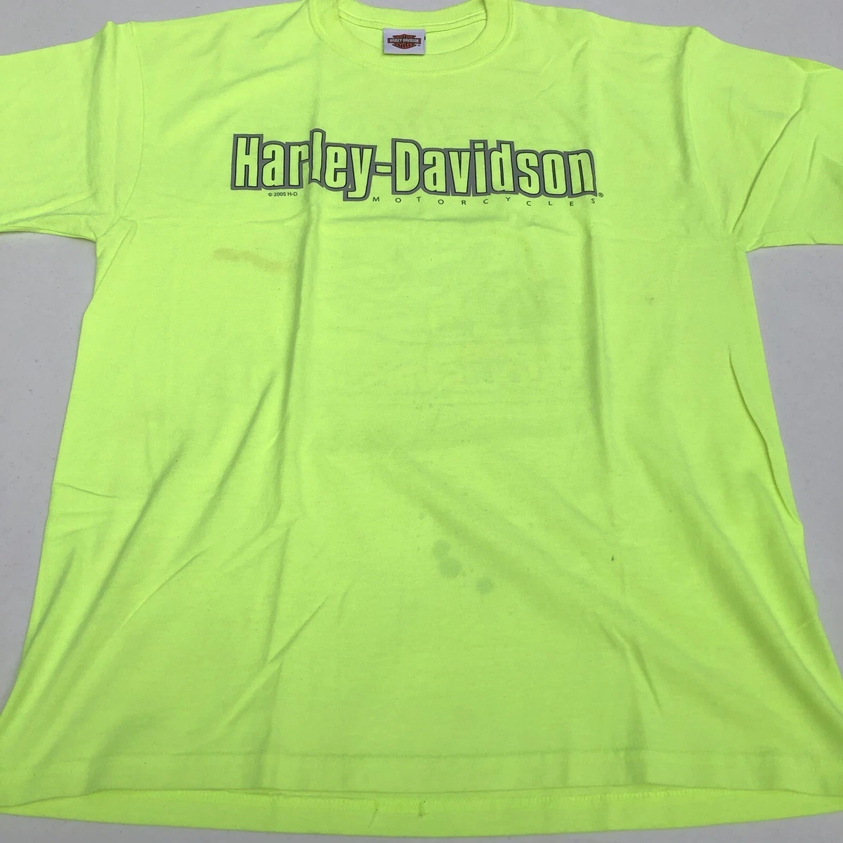 Harley Davidson Neon Green St. Louis Missouri Gateway West Men's T-Shirt Size L