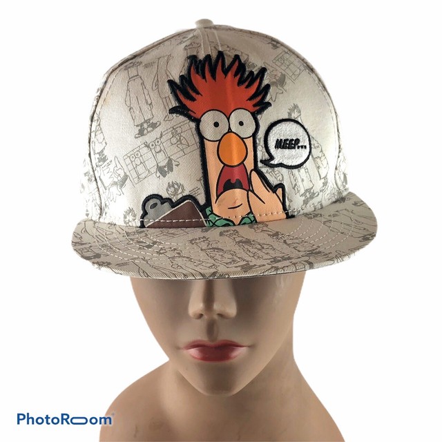 Vintage Muppets Beaker Meep Character Embroidered Snapback Baseball Cap