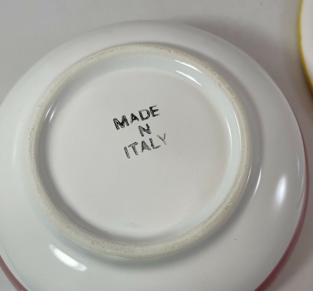 Ciao By Bellini Plate And Bowl Set Hand Painted Bunny Rabbits Childs Set Italy