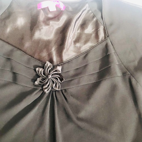 Jacques Vert Black Chiffon Short Sleeve Blouse Evening Top Size UK 18 - Picture 3 of 11