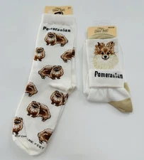 Dog Socks Pomeranian 2 Pairs Bare Feet Dog Breed Canine Feet NEW Puppy Rescue