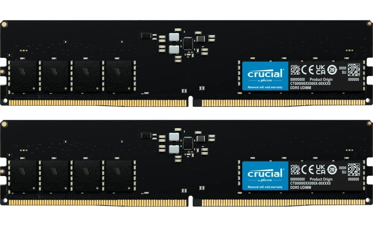Crucial 64GB (2 x 32GB) PC5-38400 (DDR5-4800) UDIMM Memory