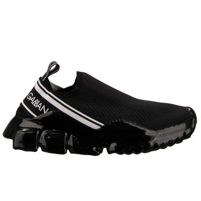 DOLCE & GABBANA DG Logo Herren Slip-On Sneaker SORRENTO Schwarz Weiß 41 UK 7