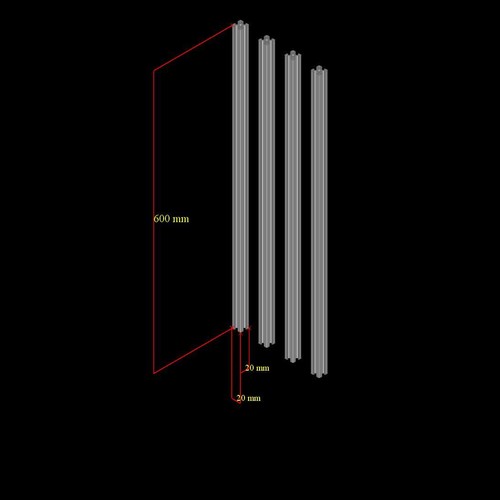 Profilo estruso slot a T alluminio 20x20-6mm L600, 800, 1000, 1200 o 1500mm -4pz - Foto 7 di 13