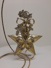 Gold Glossy Sparkling Holiday Christmas Tree Ornament Star Shaped Xmas D29