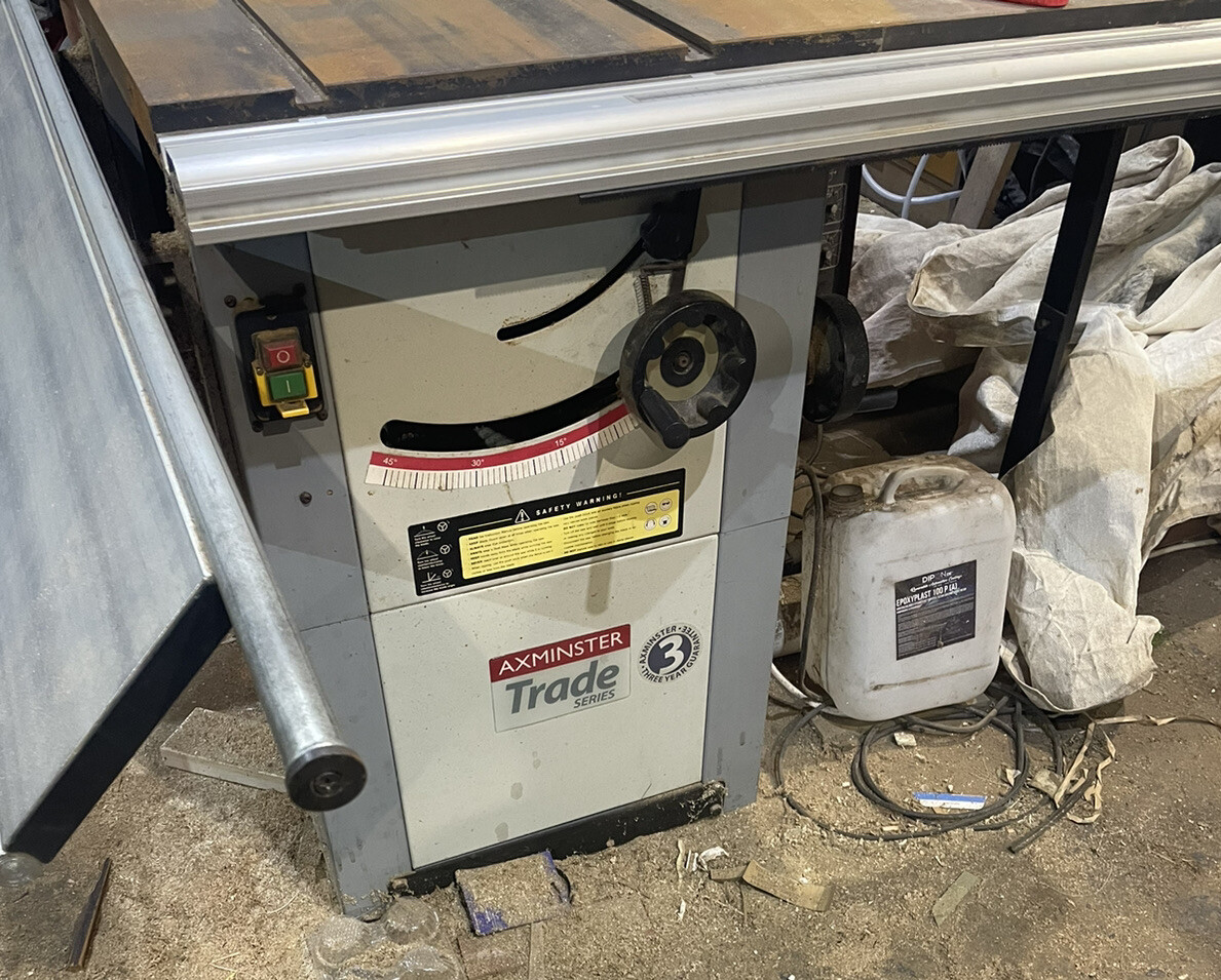 Axminster Table Saw Sliding Carrage Trade Extra Wide Side eBay