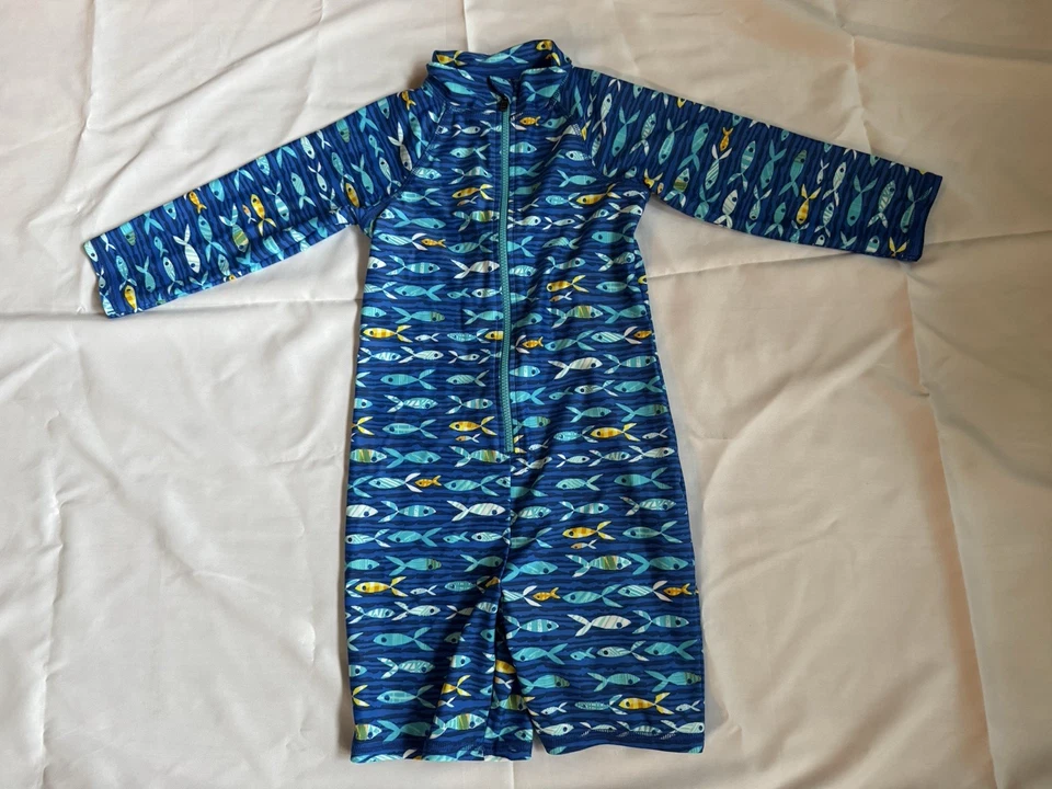 L.L. Bean Kleinkind Sonne und Surf Body Malibu blau Fisch Größe 4T