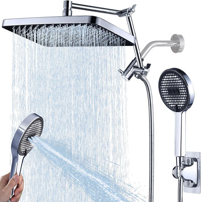 13'' High Pressure Rain Shower Head & Handheld Combo - Polished Chrome