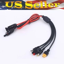 Solar Panel Extension Cable 4 in 1 DC5521 7909 XT60 Female Connector PV Wire 30A