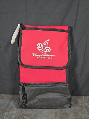 Disney MGM Studios Vtg Training Team Cooler Thermos Lunch Bag Red  13x8