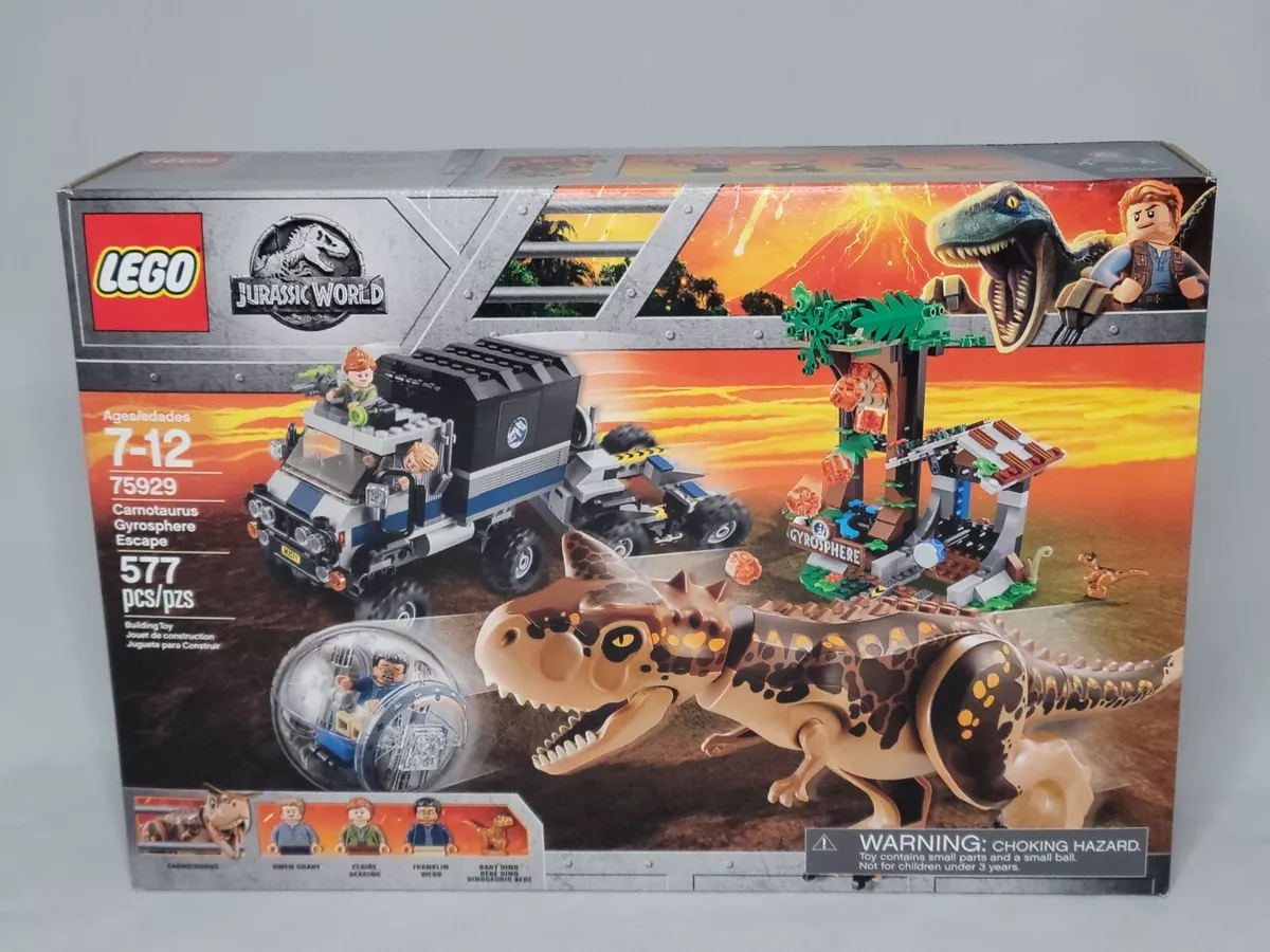 LEGO 75929 Carnotaurus Gyrosphère Évasion Jurassique Monde Fallen Kingdom Owen LEGO 75929 Carnotaurus Gyrosphère Évasion Jurassique Monde Fallen Kingdom Owen