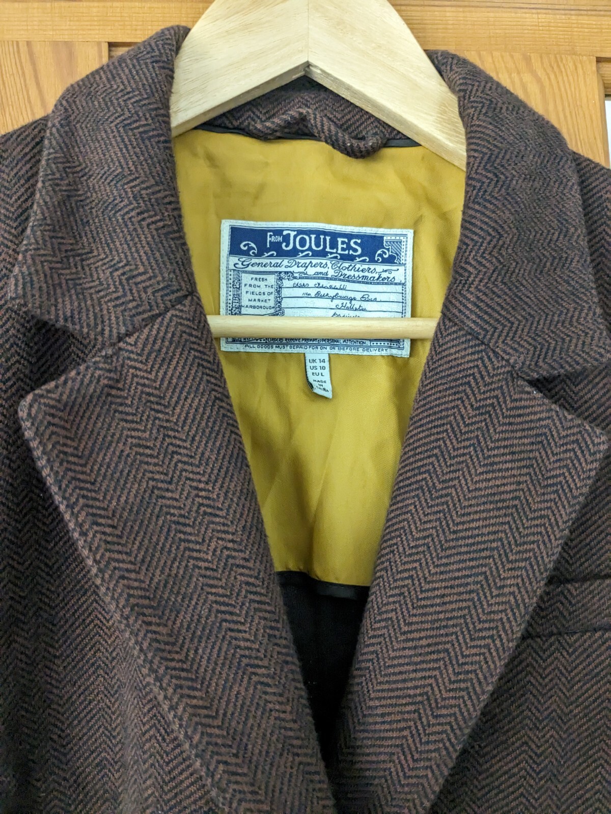 Joules Ladies Herring Bone Tweed Jacket Size 14 New eBay