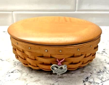 Longaberger 2003 Horizon of Hope Basket with Wooden Lid/ Protector/Tie-on/Pin