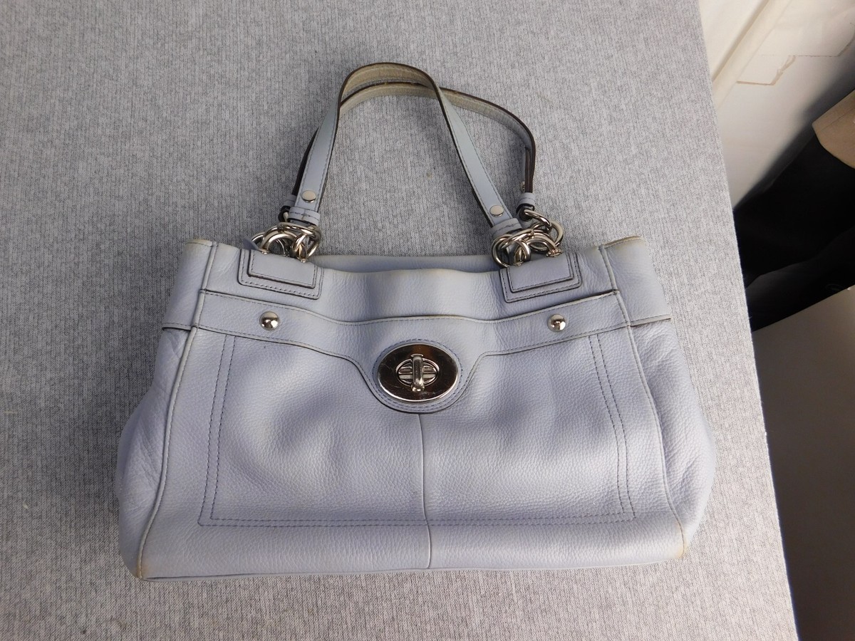 バッグ COACH Penelope Leather Tote Bag Purple COACH Purple Lilac Pebbled Leather Penelope Shoulder Bag