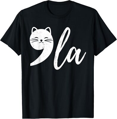 Retro Cat Comma La Kamala Harris For President 2024 Election T-Shirt